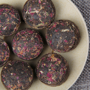 Mini Tuocha <span class=keywords><strong>Rose</strong></span> Pu'er Thé mûr combiné à des herbes, thé à la <span class=keywords><strong>rose</strong></span> rouge, thé santé - Product Image 2