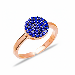 Minimal Round Design Sapphire Zircon Stone <b>Ring</b> Wholesale Turkish Handmade 925 Sterling Silver Jewelry - Product Image 2