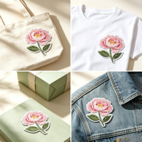 Vente en gros de haute qualité logo personnalisé thermocollant patchs en feutre brodés conception 3D fleur taille de couleur personnalisée pour vêtements chapeaux vêtements