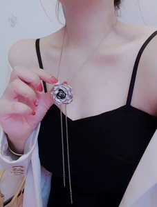 Pendentif tendance noir en acier inoxydable avec chaîne à maillons extensible, chaîne de <span class=keywords><strong>pull</strong></span>, bijou cadeau pour la vente en gros, unisexe, fabriqué en Chine - Product Image 4