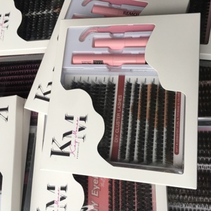 Hàn Quốc PBT sợi Fan lông mi DIY cụm Spike dưới Lash 3D Faux Mink cụm Lash Fan bán buôn DIY cụm lông mi - Product Image 6