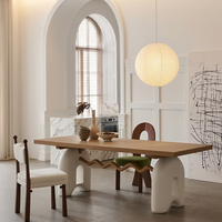 Ensemble de table à manger en bois massif de chêne moderne et tendance, mobilier de salle à manger pour restaurant, durable et écologique