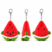 Porte-clés en peluche réaliste et mignon en forme de pastèque de 10 cm - Design adorable, rembourrage en coton PP doux, emballage personnalisé avec logo, unisexe