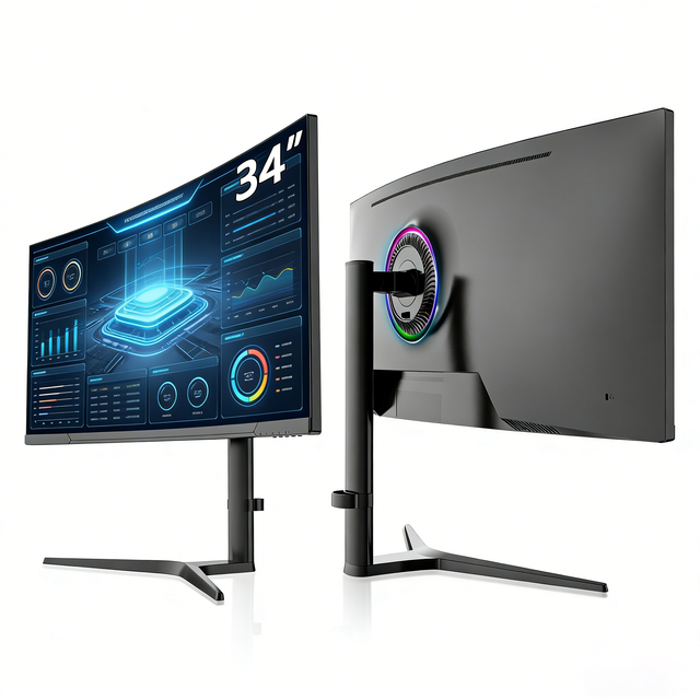 34 Inch Curved Gaming Monitor 4K 3440x1440 LED PC Screen 165Hz Ultra Wide Display for Desk Setup