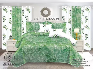 Fabriekslevering Groothandel Bloemen Bedrukt 6 Stuks In 1 Slaapkamer Bedlaken Gordijn Beddengoed Set - Product Image 2