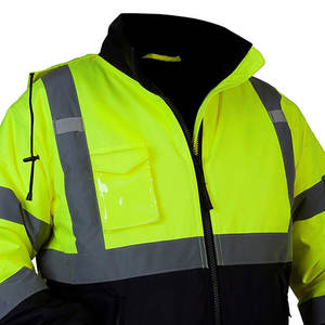 Chaqueta DE SEGURIDAD reflectante de algodón y poliéster de alta visibilidad para hombre, ropa de trabajo transpirable, logotipo personalizable de alta visibilidad y mejor seguridad - Product Image 4
