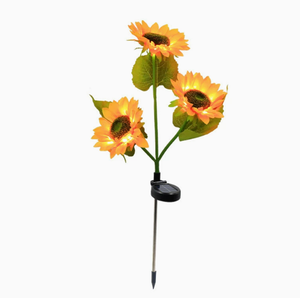 Lampe solaire décorative LED en forme de tournesol artificiel pour jardin, clôture, pelouse, cour et aménagement paysager - Product Image 2