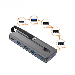 Base de Conexión PD100W con Carga Rápida 5 en 1, Puertos Tipo C, Hub Delgado para Transferencia de Datos, Hub USB Portátil de <span class=keywords><strong>5GB</strong></span> para Computadora y Móvil - Product Image 1