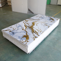 Panneau mural moderne en PVC imperméable imitation marbre, revêtement UV, plaque en plastique imitation marbre pour la décoration murale
