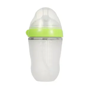 2023 Neues Produkt 100% Silikon-Baby flasche in Lebensmittel qualität BPA-frei 150ml 250ml Anti-Kolik-Weithals-Silikon-Baby flasche