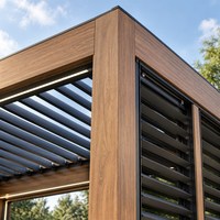 Pergola extérieure imperméable sur mesure avec portes coulissantes en verre, kits de gazebo bioclimatique 3x4 4x4 pour patio et véranda toutes saisons