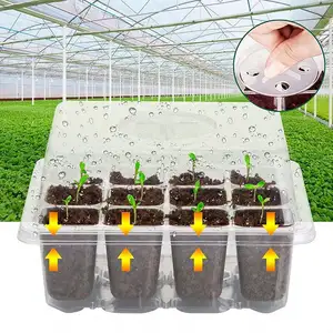 Plateau hydroponique jardin, pépinière de plantes boîte de culture avec couvercle germination kit de démarrage de graines plateau de semis en plastique avec dôme/