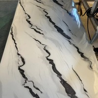Feuille de marbre UV brillant pour mur en PVC Panneau mural faux marbre 122cm 244cm composite vente en gros de feuille de marbre PVC UV panneau mural