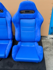 Paires de sièges <span class=keywords><strong>sport</strong></span> semi-évasés inclinables Recaro en suède bleu pour <span class=keywords><strong>Toyota</strong></span> GR <span class=keywords><strong>Yaris</strong></span> GXPA16 Street & Track - Product Image 3