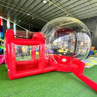 Château gonflable rouge et château de saut pour enfants et adultes, décoration de fête, ballon gonflable de 13 pieds, dôme d'air de 10 pieds avec tunnel