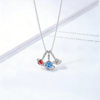 Collier élégant en forme de planète Moyu Jewelry avec zircon, plaqué platine, pendentif en argent 925