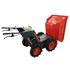 Bahçe makineleri Mini damper kendini yükleme kepçe damper CE onaylı 300kg Mini traktör benzinli/dizel motor