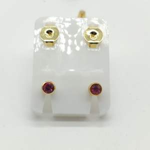 ตุ้มหูแบบเจาะรูกลมต่างหูเม็ดเดี่ยวที่ผ่านการรับรองแล้วสีทองสีเงินC529 - Product Image 4