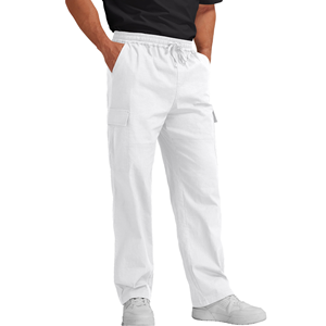 Wholesale <b>Cargo</b> Pants Men Custom Jogger 85% Cotton Polyester <b>White</b> Plus Size Urban Hip Hop Streetwear Sportswear - Product Image 1