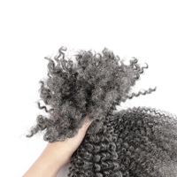 Mèches de tressage bohèmes en cheveux humains brésiliens Remy, couleur sel et poivre, 18 pouces, extension afro crépue en vrac