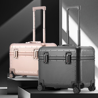Valise en aluminium de 20 pouces, valise de capitaine de ligne aérienne, serrure à code TSA, étanche, antivol, minimaliste, valise de voyage, classe affaires