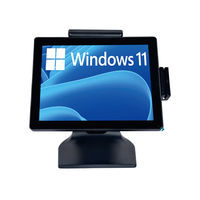 Système de point de vente tout-en-un à double écran, terminal de caisse Windows, écran tactile capacitif 15'', Intel I7/I5, Bluetooth/Wi-Fi