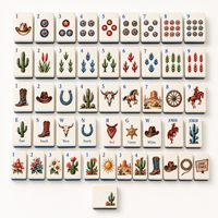 Tuiles de Mahjong en Acrylique de Luxe Western Rodeo American avec Sac de Transport Inclus OEM/ODM