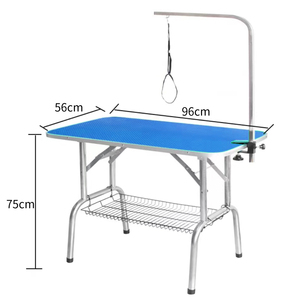 Estación de <span class=keywords><strong>Peluquería</strong></span> Canina Portátil y Plegable, Cesta de Almacenamiento de Acero Inoxidable con Superficie Antideslizante de 24 Pulgadas, para Uso en Salones de <span class=keywords><strong>Peluquería</strong></span> Canina - Product Image 1