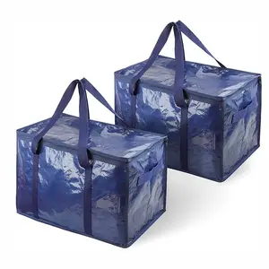 Wholesale Laminated Pp Woven Storage Bag Waterproof Pp Woven Moving Bag With Zipper
