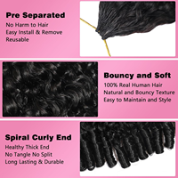 Extensions de cheveux humains bruts 100% naturels pour tresses bohèmes, cheveux au crochet effet plume, cheveux au crochet à nœuds miracle, bouclés birmanes pour tressage