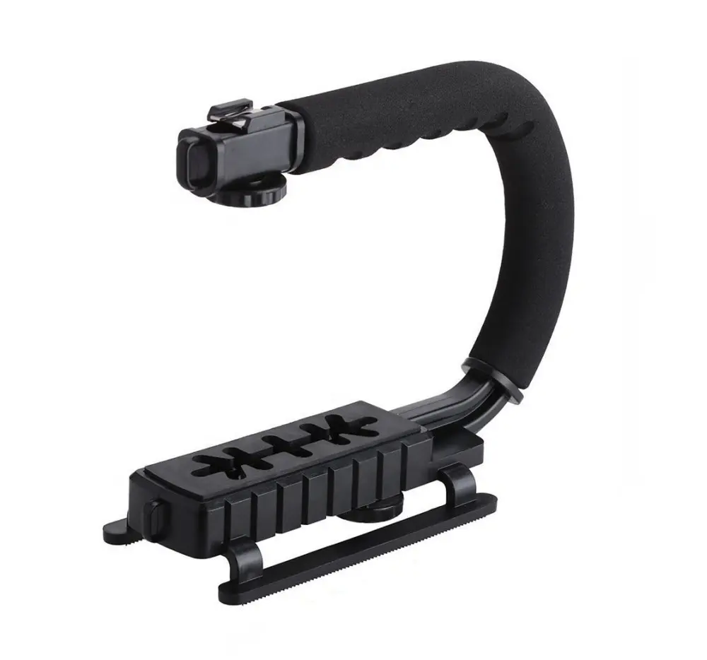U-förmige Halterung Handheld Gimbal Stabil izer für DSLR-Kamera Camcorder Go Pro 9 mit Single Hot Shoe für Mikrofon-Füll licht