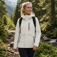 Veste de randonnée unisexe personnalisable avec capuche amovible, imperméable et coupe-vent, coque monocouche premium à marque privée, OEM clé en main