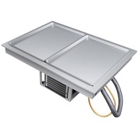 Table de préparation réfrigérée en acier inoxydable, robuste, avec plateau froid et surface anti-givre