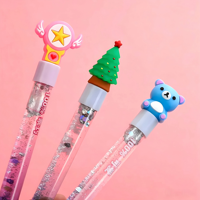 Stylo gel mignon à motif de dessin animé, corps brillant avec paillettes, papeterie Kawaii pour filles, école, bureau, cadeau, encre noire 0,5 mm