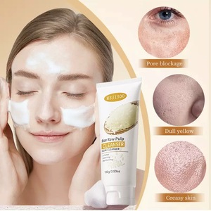 OEM/ODM Beauty Care Reduce el acné Ácido hialurónico Calmante Arroz Limpiador facial para dama - Product Image 5