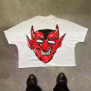 <b>Men's</b> T-Shirts 100% Cotton Y2K Printed Graphic Tee Shirts Streetwear High Quality Boxy Cropped T Shirts for <b>Men</b> - Product Image 2