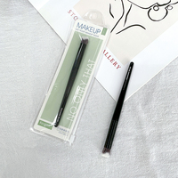 Alat Kosmetik untuk Wanita Serat Nilon Lembut Berkualitas Baik Aksesori Kecantikan Gagang Kayu Kuas Rias Sudut untuk Concealer