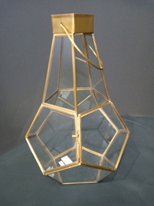 Lanterne décorative en laiton et miroir/verre utilisée pour la décoration intérieure, la vitrine et le stockage Fournisseur d'Inde - Product Image 3