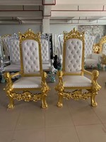 Vente en Gros de Chaises de Trône en Or de Roi et de Reine de Mariage Chaises de Trône de Luxe pour Événements