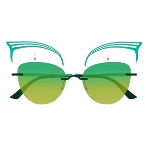 Trendy Butterfly Shades Unregelmäßige Sonnenbrillen entfernen Metall Augenbrauen hohl geschnitzte Sonnenbrillen