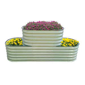 Galvanized Multi-Tiered Raised Garden Bed Kit Factory Price for Home Outdoor Vegetable Planting with <b>Rubber</b> <b>Strip</b> Edging - Product Image 3