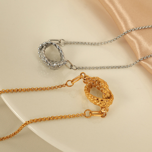 สร้อยคอสเวตเตอร์ไทเทเนียมทรงสี่เหลี่ยมสไตล์วินเทจเครื่องประดับชั้นสูง - Product Image 3