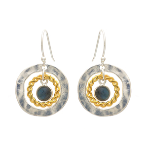 Joyería de alta calidad al por mayor de doble tono 925 pendientes de labradorita de plata esterlina - Product Image 1