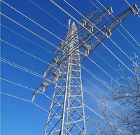 Tour électrique autoportante en acier galvanisé à chaud de type treillis, 10 kV-110 kV