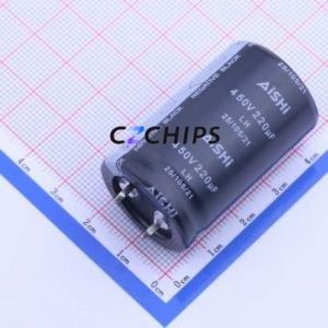 ตัวเก็บประจุแบบอิเล็กโทรไลต์อะลูมิเนียมแบบ Snap-in รุ่น ELH2WM221P40KT ชนิด Through hole (THT) ขนาด D25xL40 มม. 220uF 20% 450V 10 มม. - Product Image 1