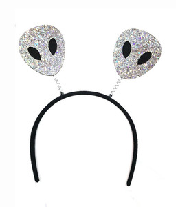 Diadema alienígena Antena Marciana Diadema con purpurina para suministros de fiesta Cosplay de Halloween Tema espacial Fiesta de disfraces alienígenas - Product Image 2