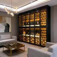 Cave à vin encastrable double porte en acier inoxydable, moderne et luxueuse, avec commande électrique intelligente, pour usage domestique et professionnel