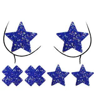 Manufacturer Nipple Pasties Design Fashionable Blue Nipple Cover Sexy Breast Decorated Star Shape Nipple Sticker For Girl