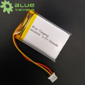 블루 Taiyang 603040 3.7 V 700 mAh 충전식 리튬 이온 배터리 3.7 v 700 mah