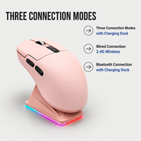 Souris sans fil légère et portable avec bouton latéral, Bluetooth 2.4G, filaire, rechargeable, écran RGB, avec station de charge